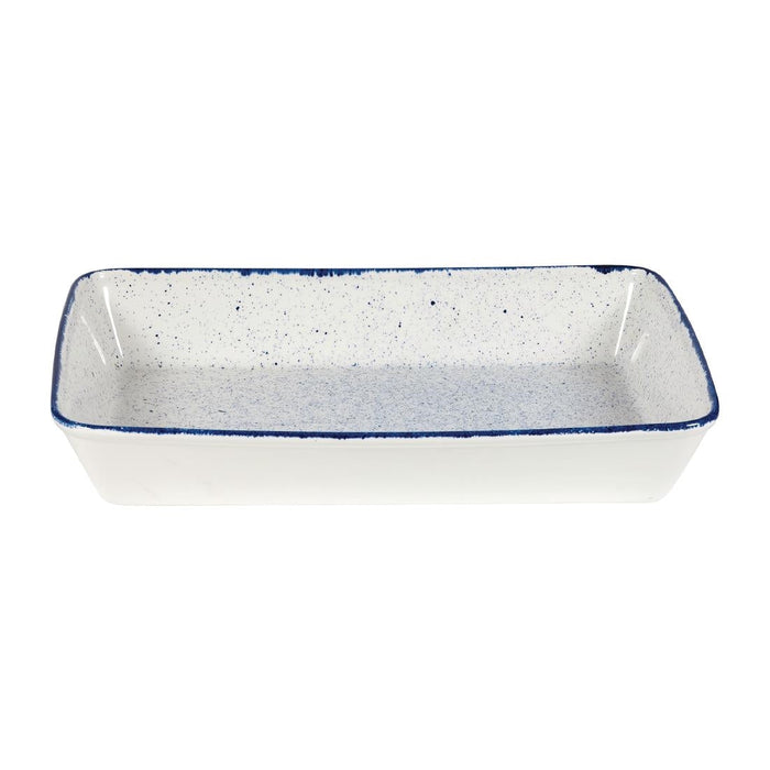 Churchill Stonecast Hints Rectangular Baking Dishes Indigo Blue 250 x 380mm Churchill