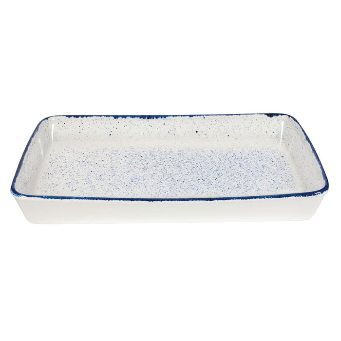 Churchill Stonecast Hints Rectangular Baking Dishes Indigo Blue 325 x 530mm Churchill