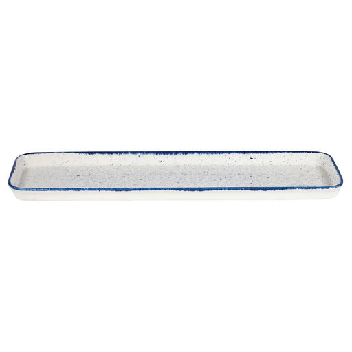 Churchill Stonecast Hints Rectangular Flat Trays Indigo Blue 150x 530mm (4 Pack) Churchill