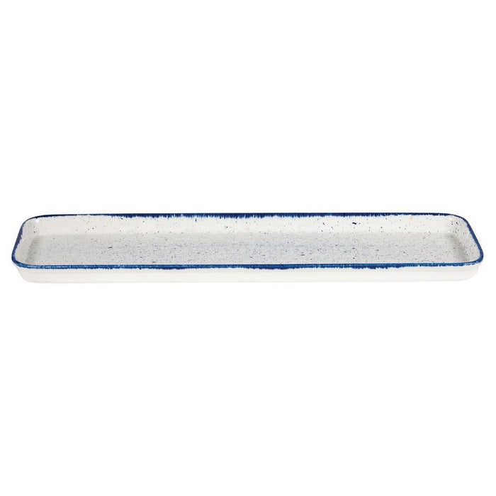Churchill Stonecast Hints Rectangular Flat Trays Indigo Blue 150x 530mm (4 Pack) Churchill