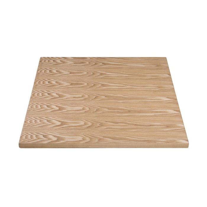 Bolero Pre-drilled Square Table Top Natural Ash Veneer 700mm Bolero