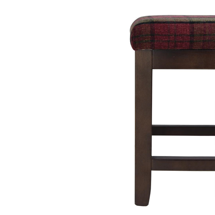 Bolero Dale Low Stools Claret Tartan (2 Pack) Bolero