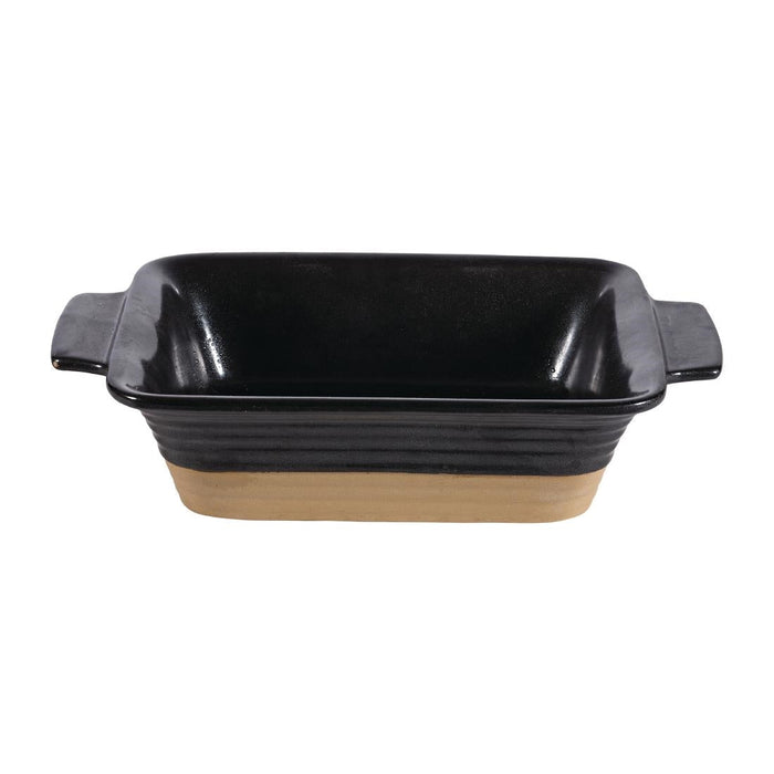 Churchill Black Igneous Stoneware Rectangle Dish 170mm (6 Pack) Churchill