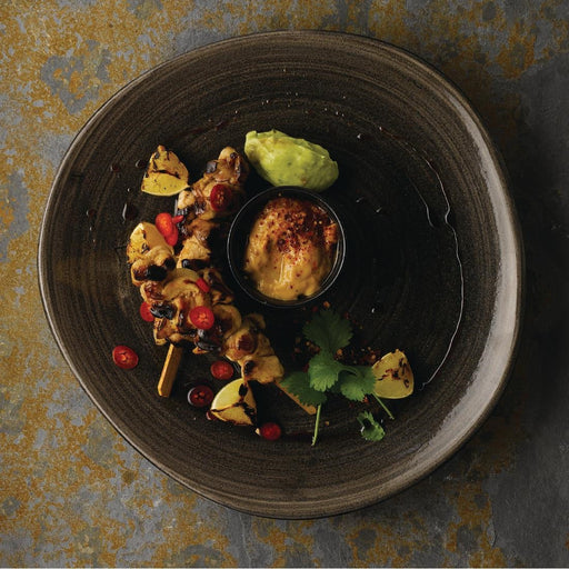 Churchill Stonecast Patina Round Trace Plates Iron Black 210mm (12 Pack) Churchill