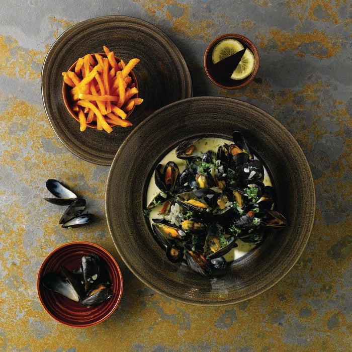 Churchill Stonecast Patina Profile Wide Rim Bowls Iron Black 280mm (12 Pack) Churchill