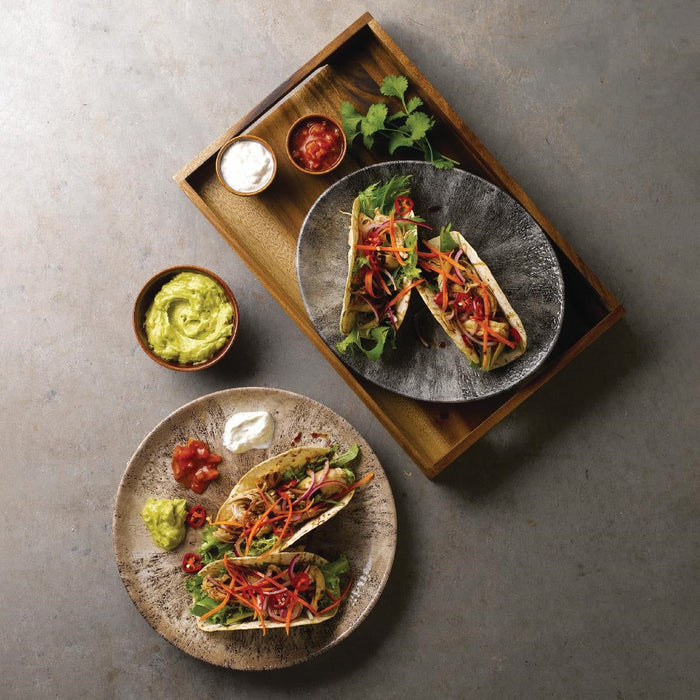 Churchill Stone Quartz Black Orbit Oval Coupe Plates 270mm (12 Pack) Churchill