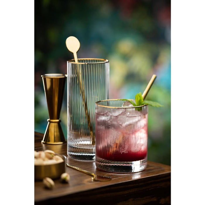 Utopia Hayworth Double Old Fashioned Gold Rim Glasses 325ml (6 Pack) Utopia
