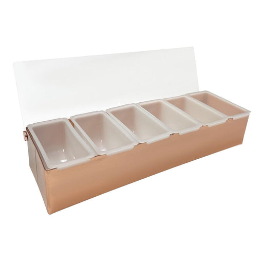 Beaumont 6 Compartment Condiment Holder Copper Plated Beaumont