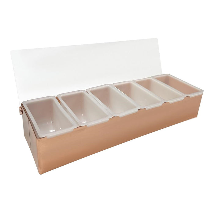 Beaumont 6 Compartment Condiment Holder Copper Plated Beaumont