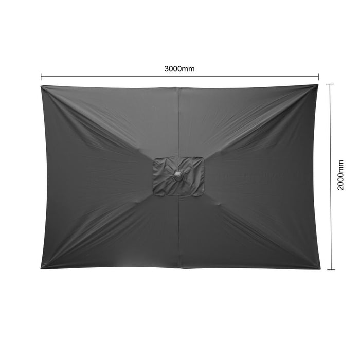 Bolero Seville Rectangular Parasol 2x3m Black Bolero
