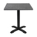 Bolero Black Brushed Mix Outdoor Tempered Glass Table Top Square Grey Trim 700mm Bolero