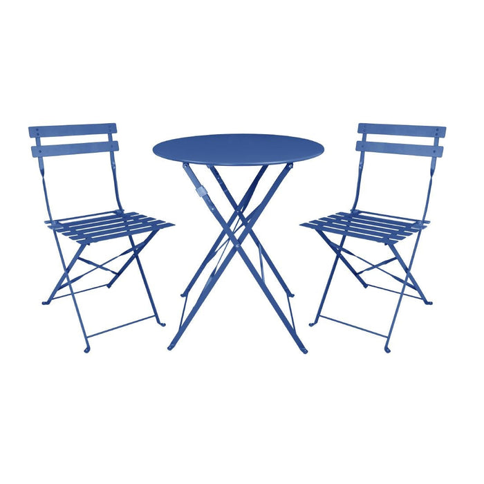 Bolero Perth Dark Navy Pavement Style Steel Table Round 600mm Bolero