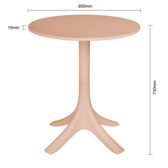 Bolero Mila 600mm Round Café Table - Nude Pink Bolero