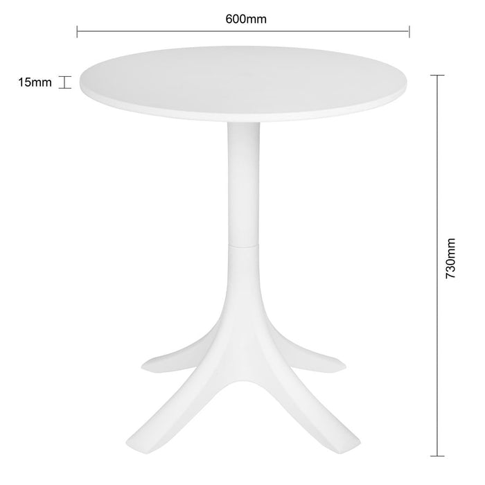 Bolero Mateo 600mm Round Café Table - White Bolero