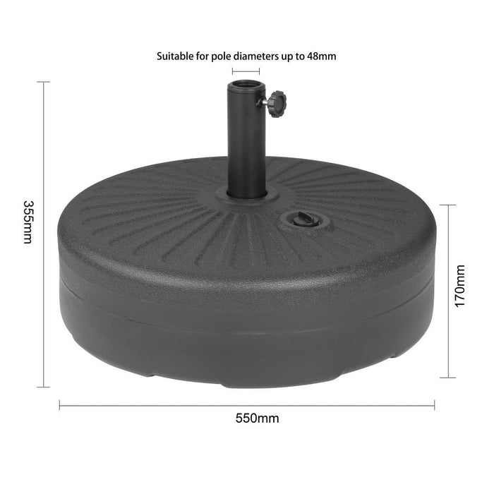 Bolero Black Plastic Parasol Base 40Ltr (filled) Bolero