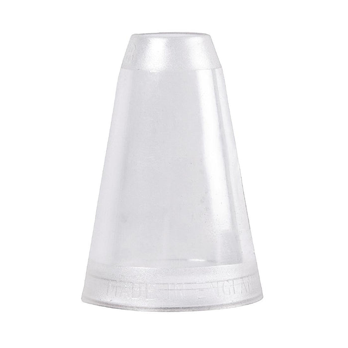 1.2cm. Polycarbonate. Height approximately 6cm