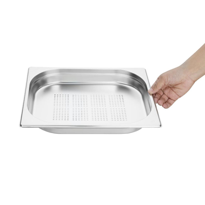 Vogue Stainless Steel Perforated 1/2 Gastronorm Tray 40mm Vogue