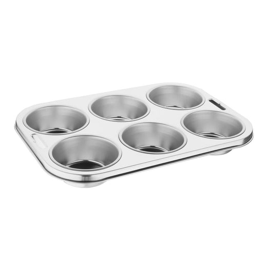 Vogue Stainless Steel Deep Muffin Tray 6 Cup Vogue