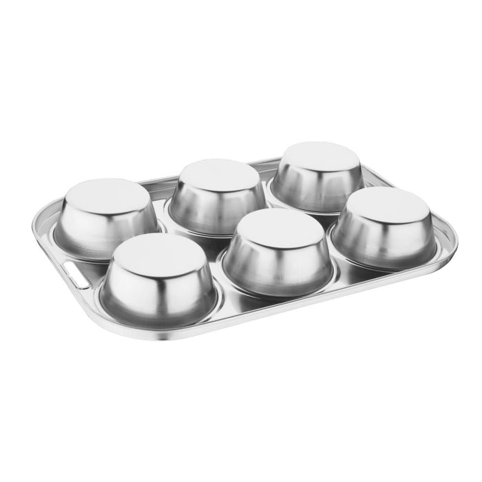 Vogue Stainless Steel Deep Muffin Tray 6 Cup Vogue