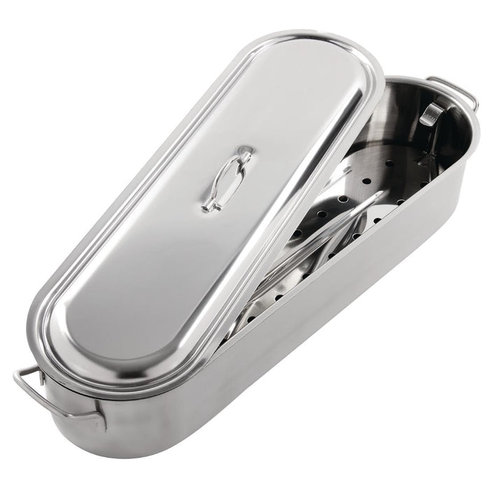 Size:23cm. Material: Stainless steel. Induction compatible.