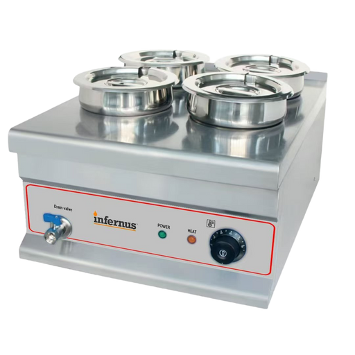 Infernus Electric Round Pot Bain Marie – 4 x 7L Pots Canmac Catering Equipment