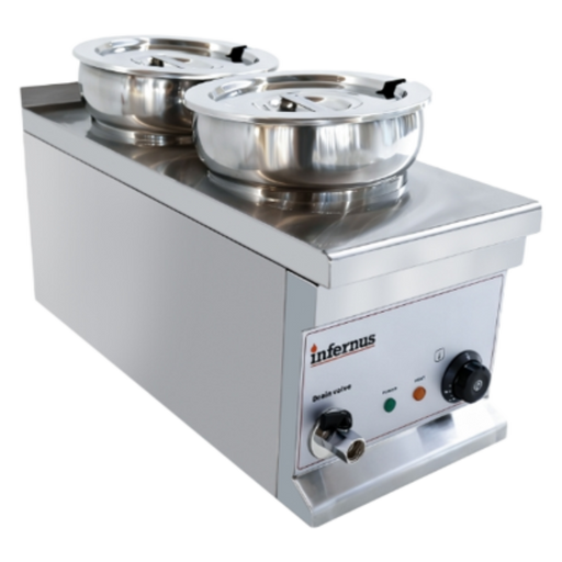 Infernus Electric Round Pot Bain Marie – 2 x 7L Pots Canmac Catering Equipment