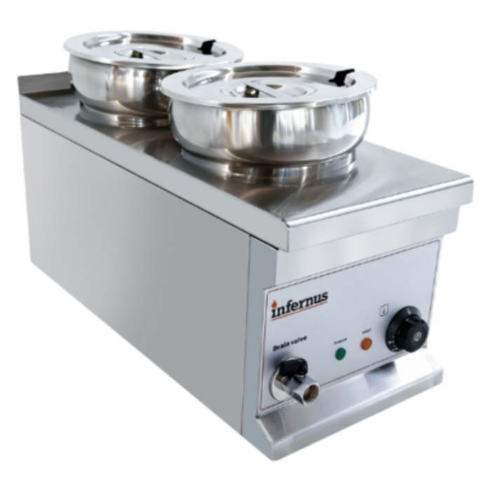 Infernus Electric Round Pot Bain Marie – 2 x 7L Pots Canmac Catering Equipment