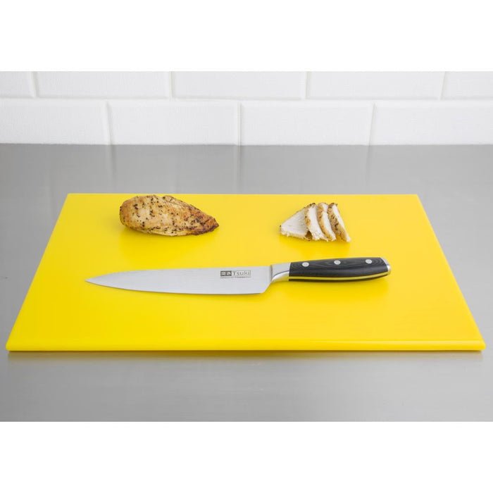 Hygiplas High Density Antibacterial Yellow Chopping Board 455x305x12mm Hygiplas
