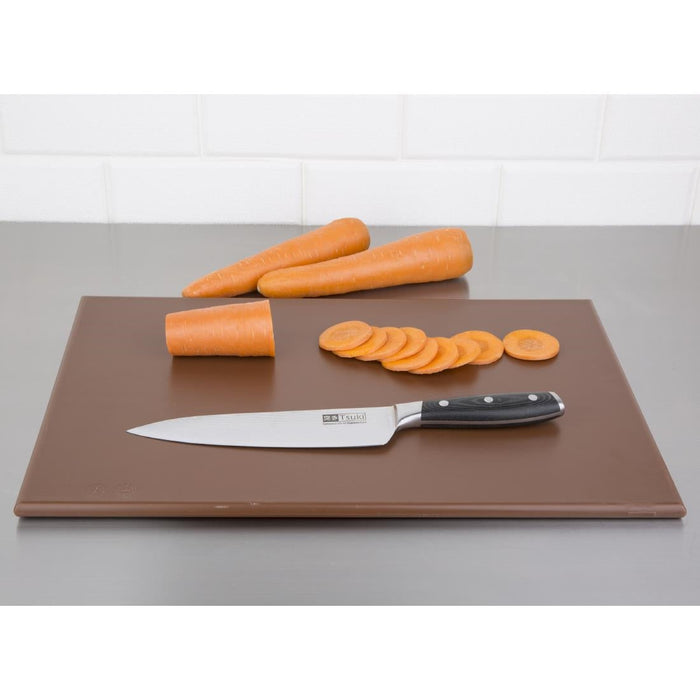 Hygiplas High Density Antibacterial Brown Chopping Board 455x305x12mm Hygiplas