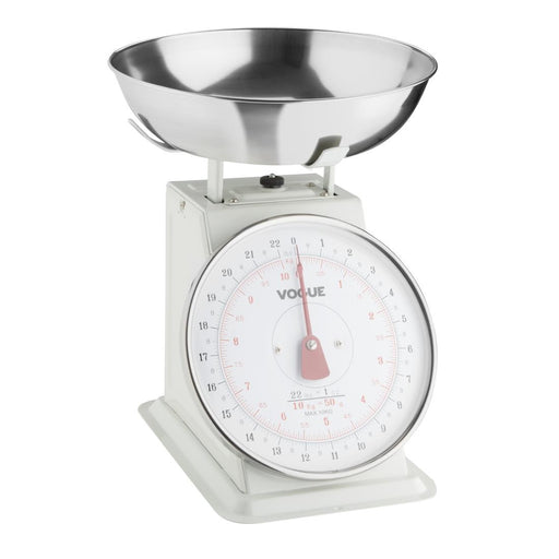 Capaciteit: 10kg. Eenvoudig af te lezen wijzerplaat. Afneembare kom.