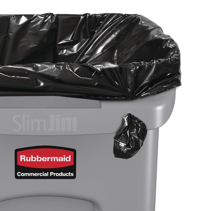 Rubbermaid Slim Jim Container with Venting Channels Grey 60Ltr Slim Jim