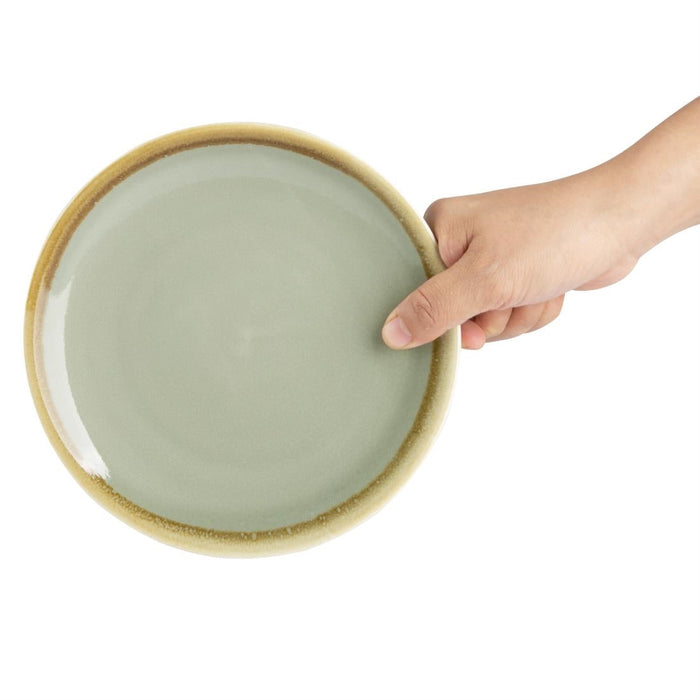 Olympia Kiln Moss Round Coupe Plates 180mm (6 Pack) Olympia