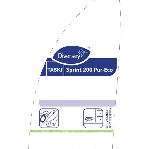 TASKI Sprint 200 Pur-Eco Multi-Surface Cleaner Refill Bottles 500ml (5 Pack) Diversey
