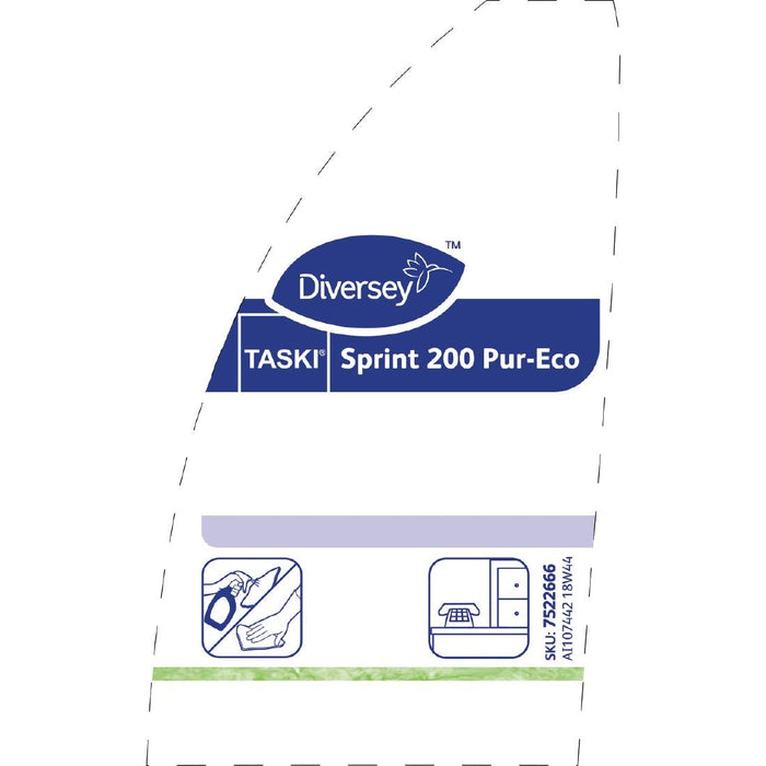 TASKI Sprint 200 Pur-Eco Multi-Surface Cleaner Refill Bottles 500ml (5 Pack) Diversey