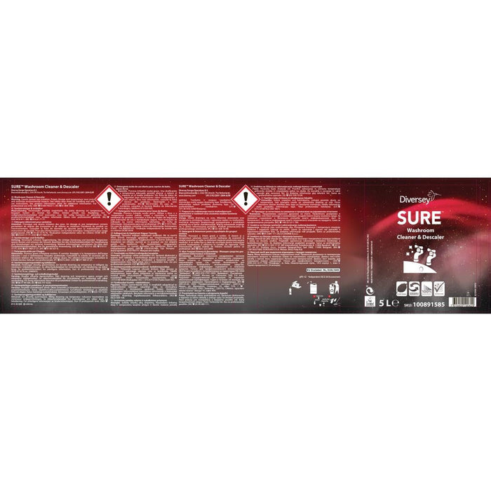 SURE Washroom Cleaner and Descaler Concentrate 5Ltr Diversey