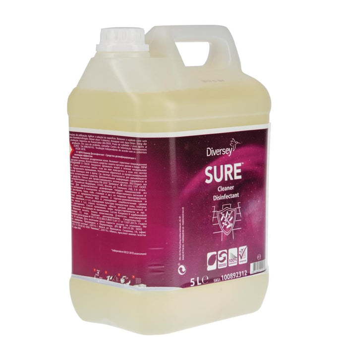SURE Cleaner and Disinfectant Concentrate 5Ltr Diversey