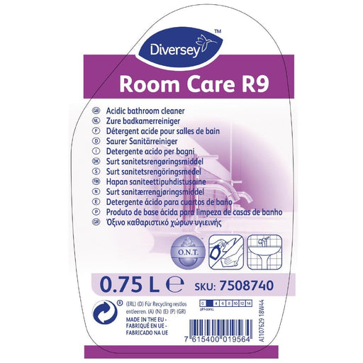 Room Care R9 Bathroom Cleaner Ready To Use 750ml Diversey