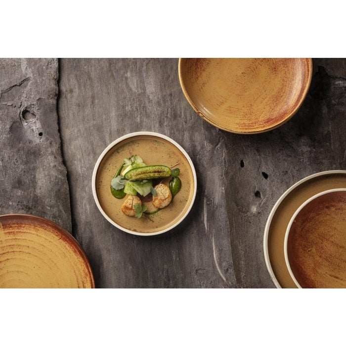 Olympia Canvas Small Rim Round Plates Sienna Rust 265mm (6 Pack) Olympia