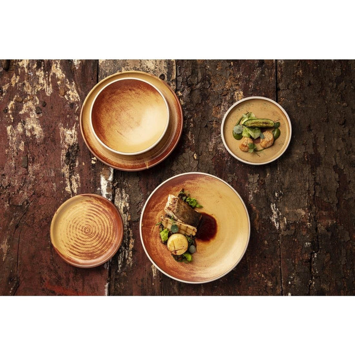 Olympia Canvas Small Rim Round Plates Sienna Rust 265mm (6 Pack) Olympia
