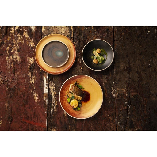 Olympia Canvas Shallow Tapered Bowls Delhi Black 200mm (6 Pack) Olympia