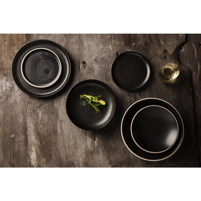 Olympia Canvas Shallow Tapered Bowls Delhi Black 200mm (6 Pack) Olympia