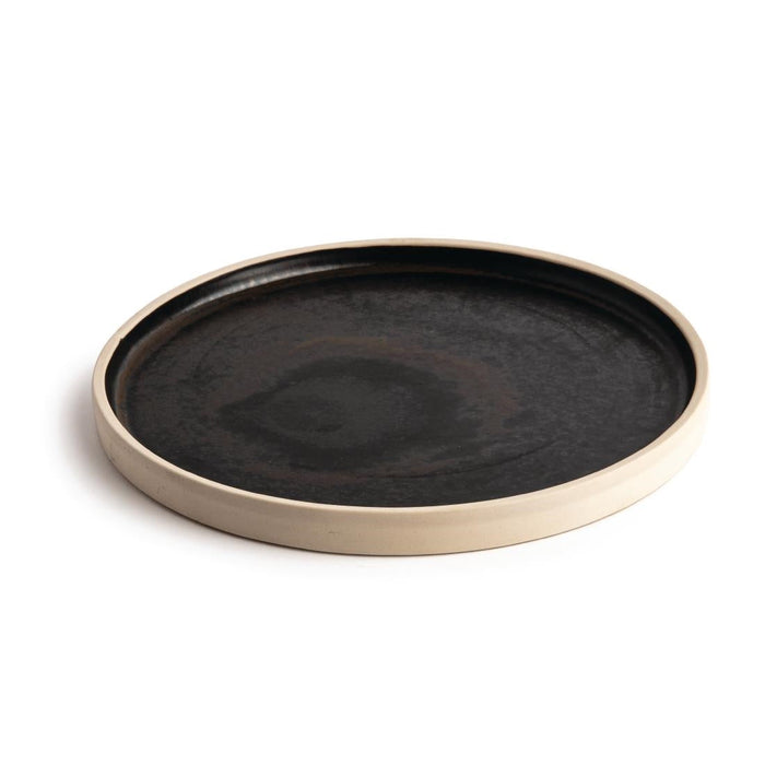 Olympia Canvas Flat Round Plates Delhi Black 250mm (6 Pack) Olympia