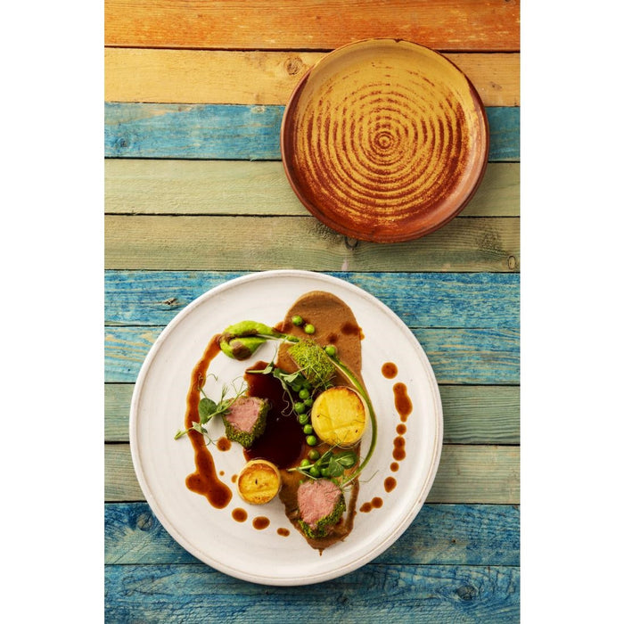 Olympia Canvas Small Rim Round Plates Murano White 265mm (6 Pack) Olympia