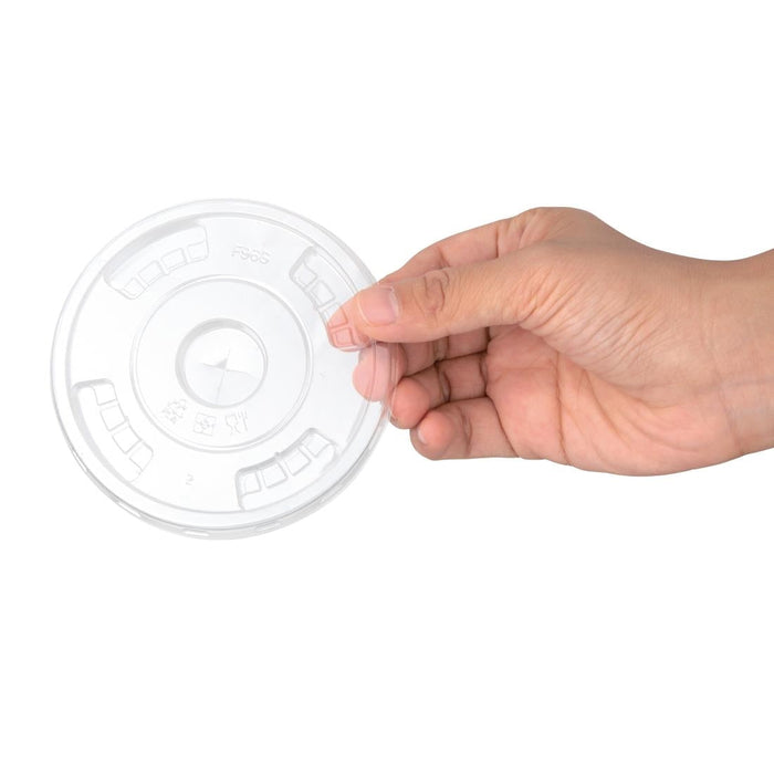 Fiesta Compostable PLA Cold Cup Flat Lids 12oz / 16oz / 20oz (1000 Pack) Fiesta Compostable