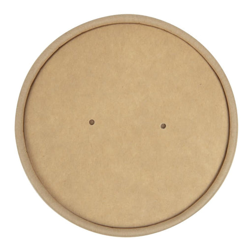 Colpac Recyclable Kraft Microwavable Soup Cup Lids 450ml (500 Pack) Colpac