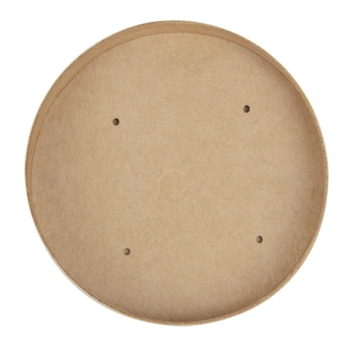 Colpac Recyclable Kraft Microwavable Soup Cup Lids 450ml (500 Pack) Colpac