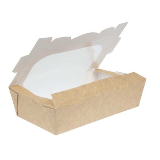 Colpac Recyclable Kraft Tuck-Top Salad Boxes With Window 1000ml (200 Pack) Colpac