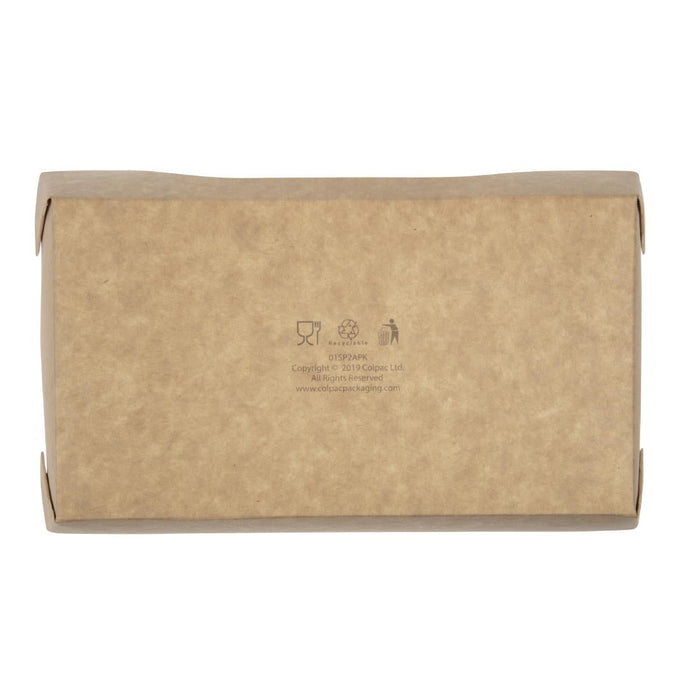 Colpac Recyclable Kraft Tuck-Top Salad Boxes With Window 1000ml (200 Pack) Colpac