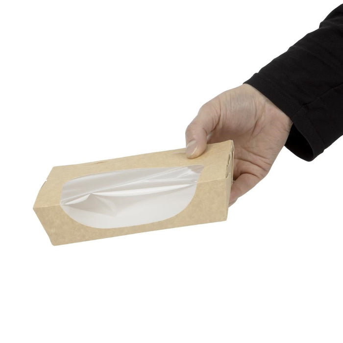 Colpac Recyclable Kraft Tuck-Top Salad Boxes With Window 1000ml (200 Pack) Colpac