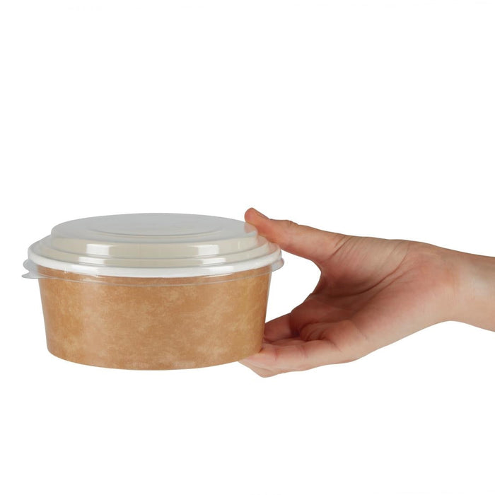 Colpac Recyclable Kraft Salad Pots With Lid Small 700ml (150 Pack) Colpac